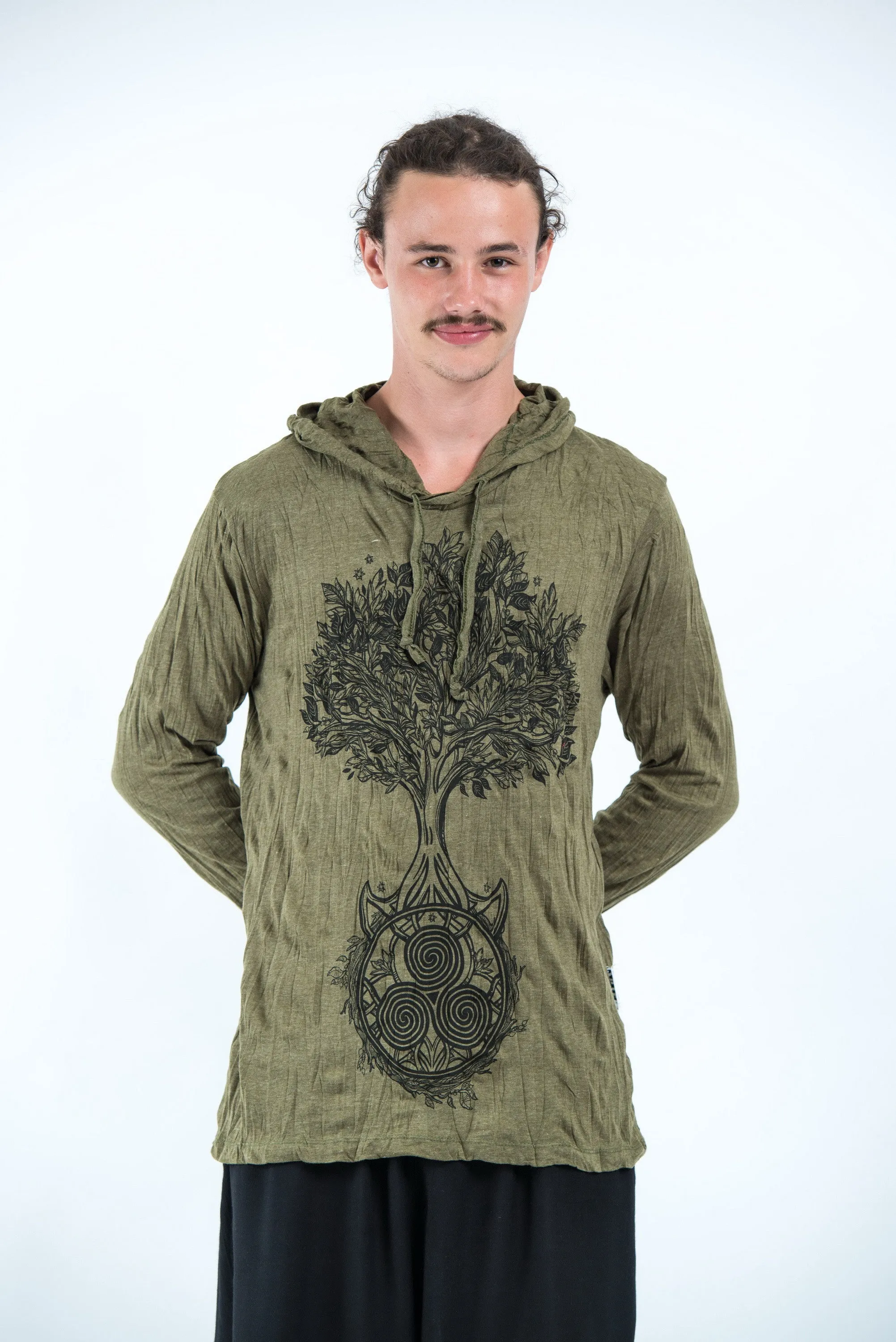 Sure Design Unisex Celtic Tree Hoodie Green