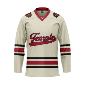 Temple Ice Hockey Cream Replica Sublimated Jersey