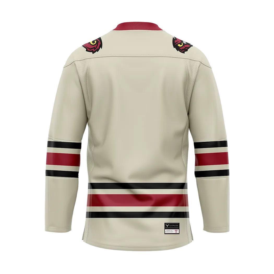 Temple Ice Hockey Cream Replica Sublimated Jersey