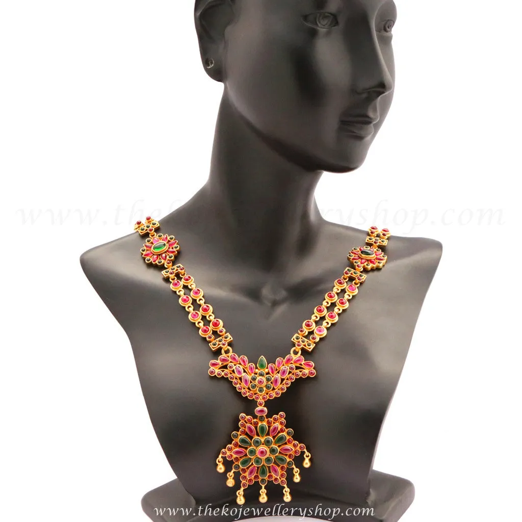 The Apratim Silver Kempu Necklace