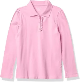 The Children's Place Girls' Long Sleeve Ruffle Pique Polo