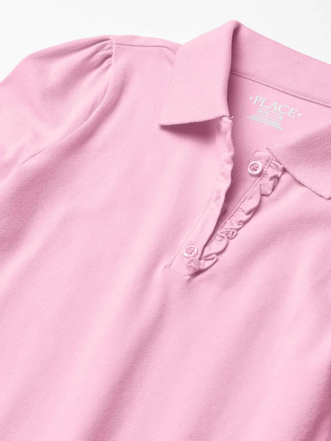 The Children's Place Girls' Long Sleeve Ruffle Pique Polo