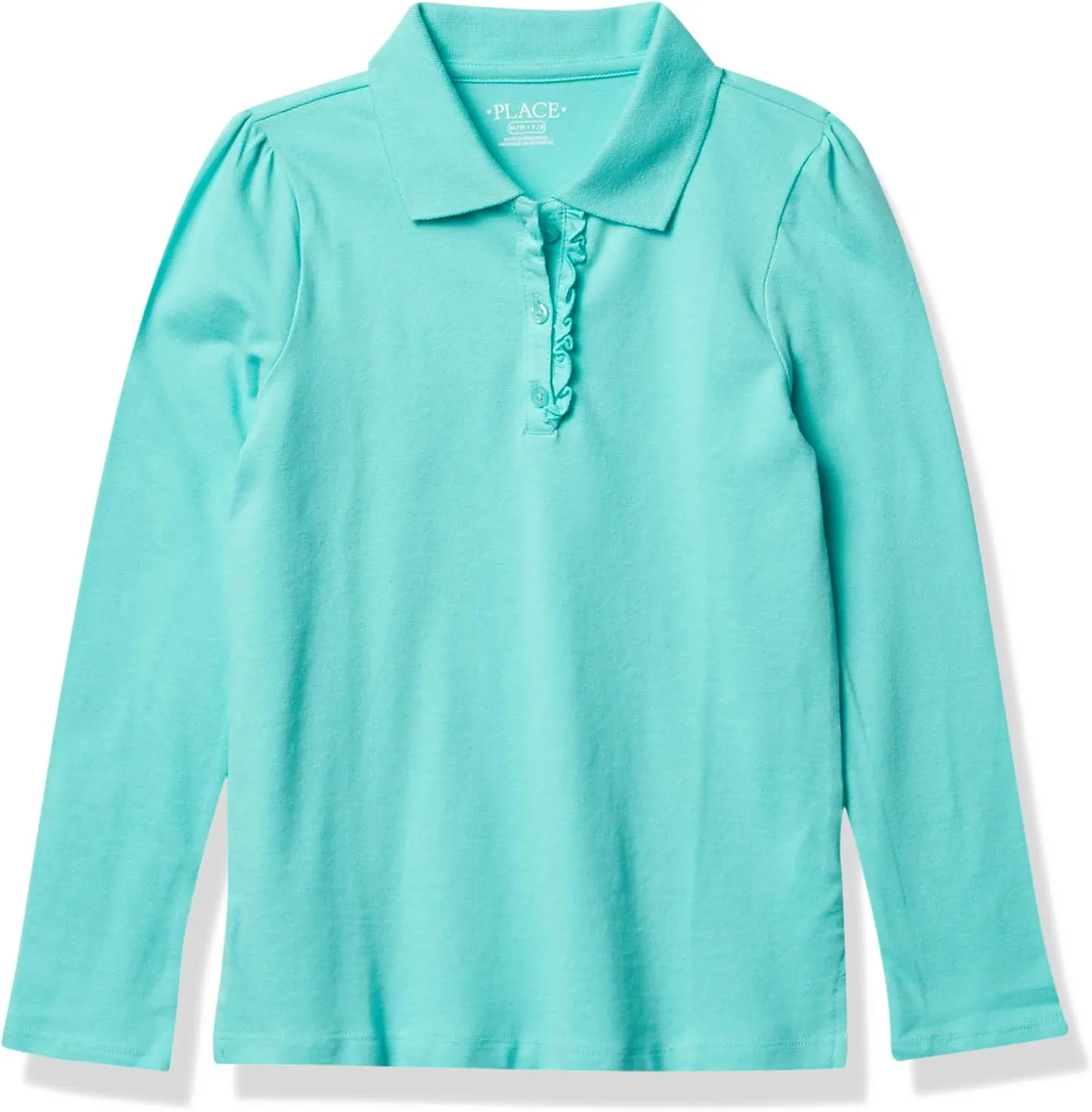 The Children's Place Girls' Long Sleeve Ruffle Pique Polo