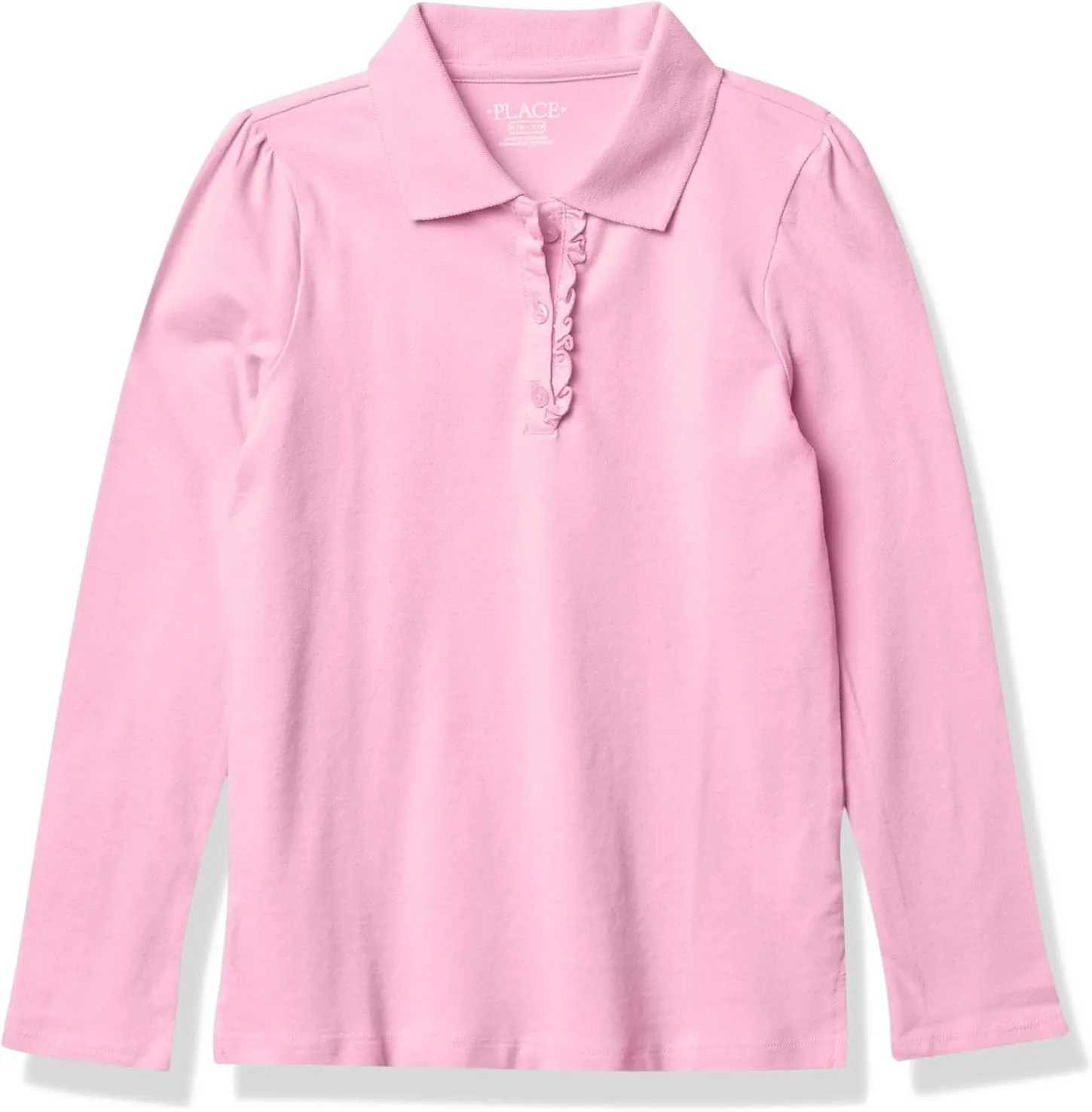 The Children's Place Girls' Long Sleeve Ruffle Pique Polo