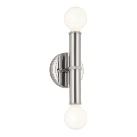 Torche 10 in. 2 Lights Wall Light Polished Nickel Finish