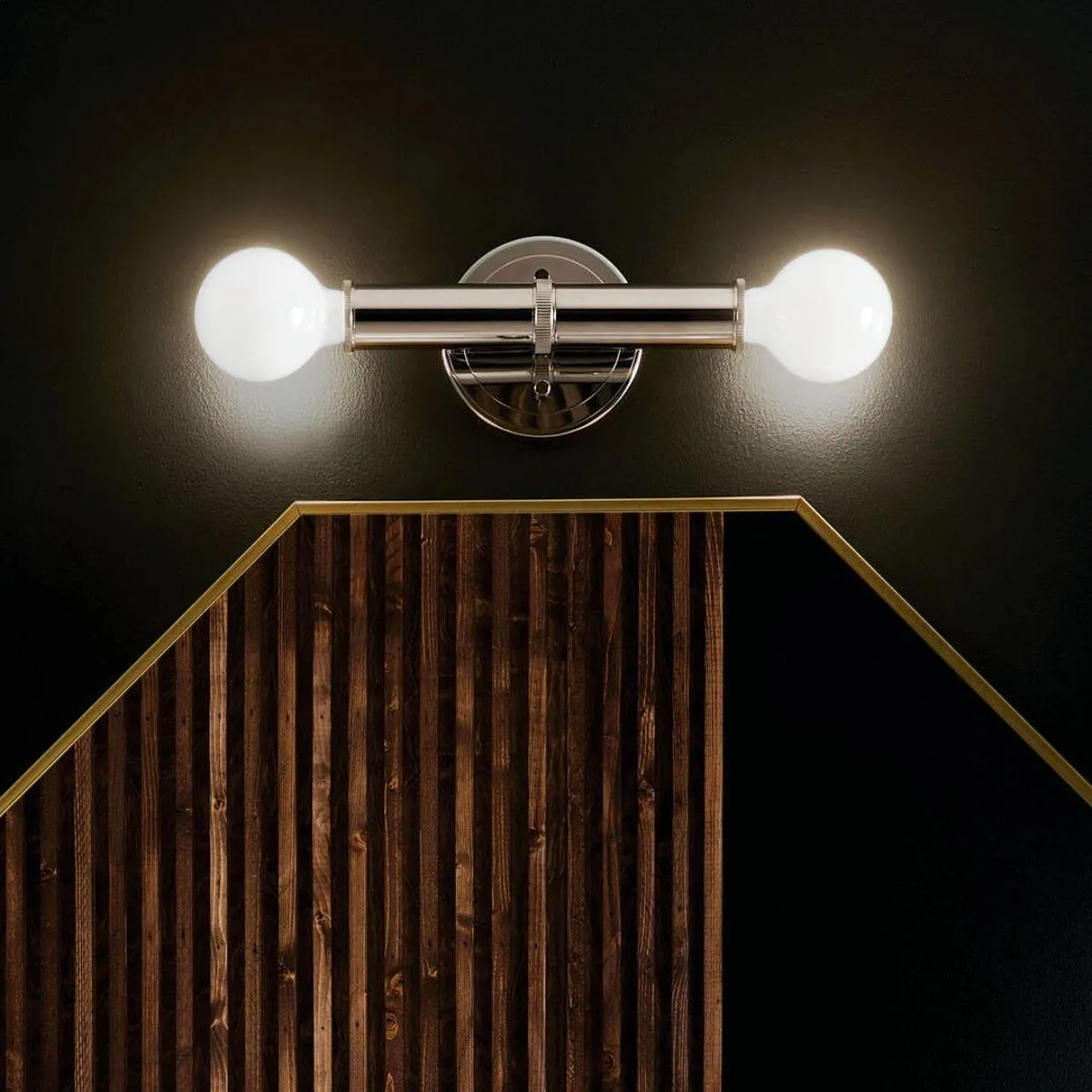 Torche 10 in. 2 Lights Wall Light Polished Nickel Finish