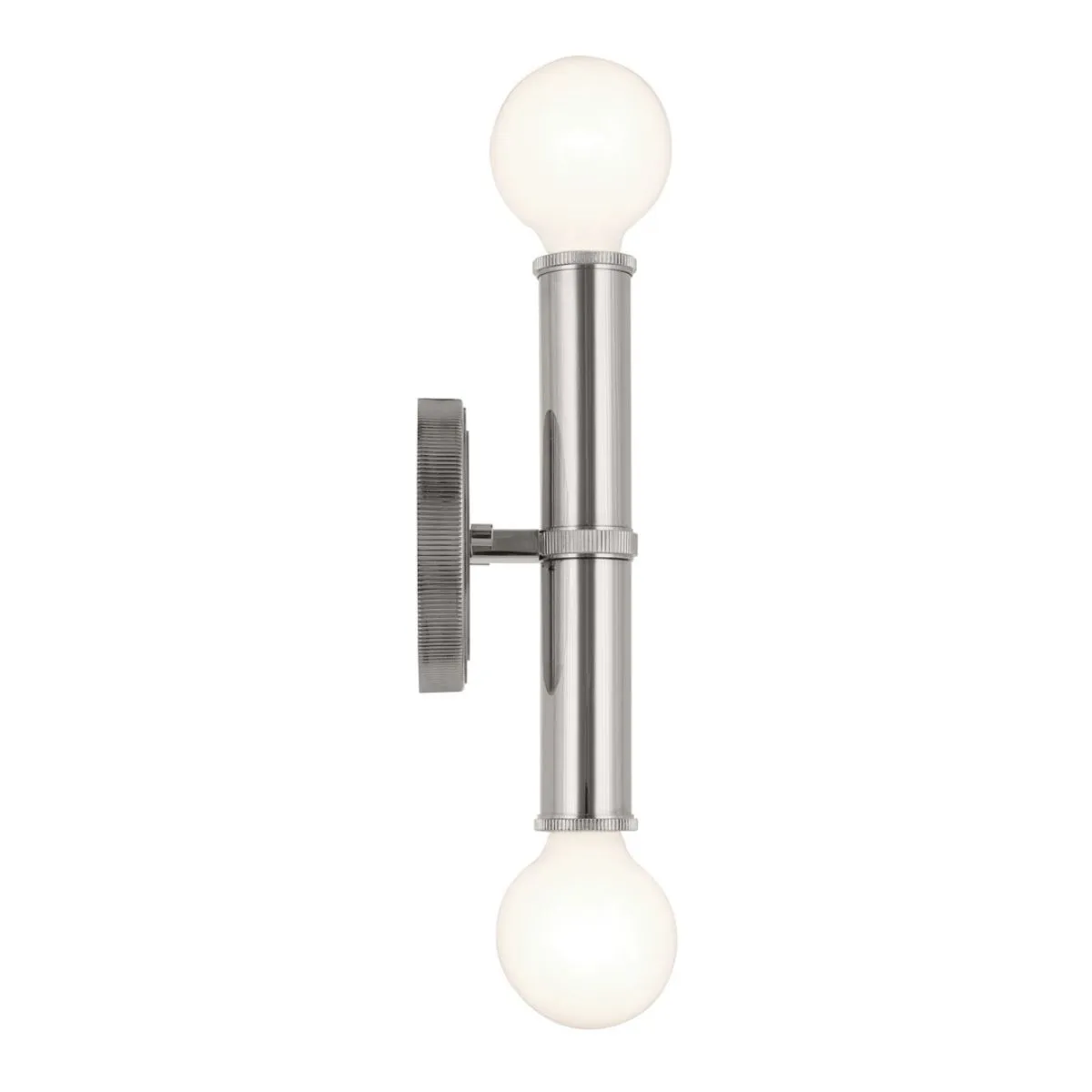 Torche 10 in. 2 Lights Wall Light Polished Nickel Finish