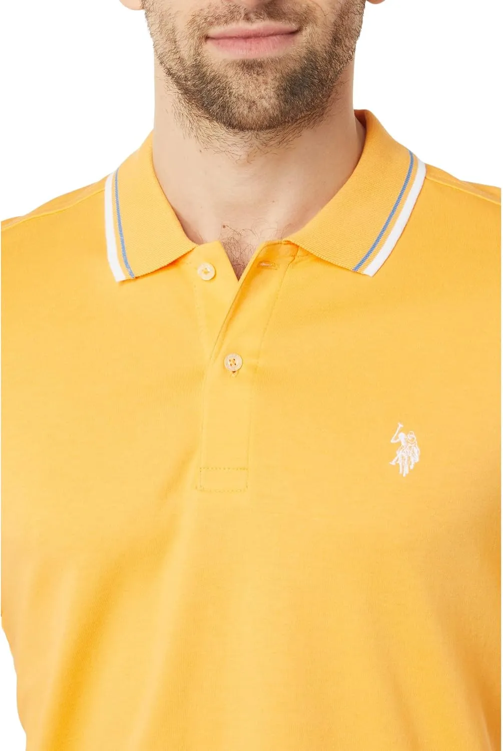 U.S. Polo Assn. Men's Slim Fit Tipped Interlock Knit Polo