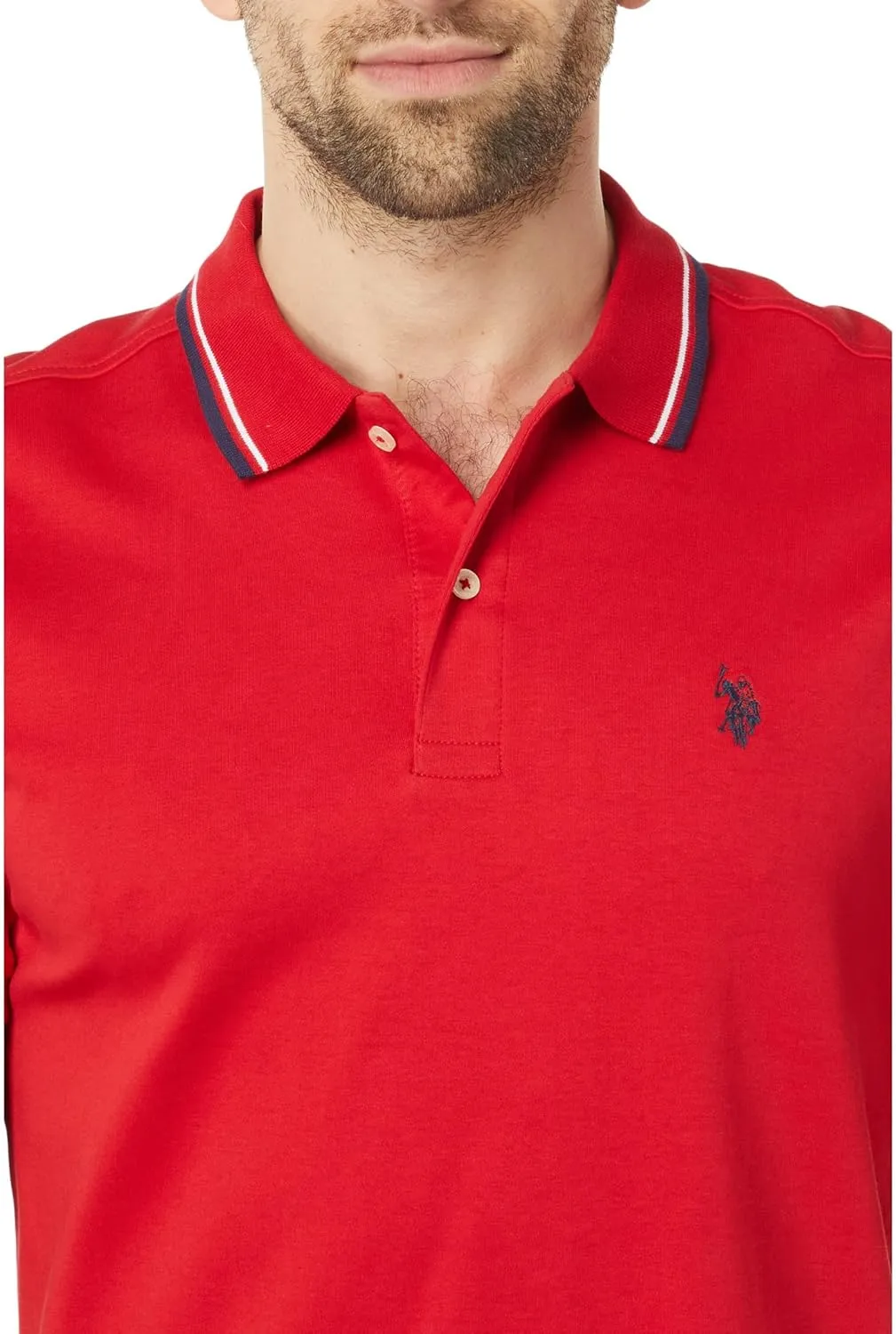 U.S. Polo Assn. Men's Slim Fit Tipped Interlock Knit Polo