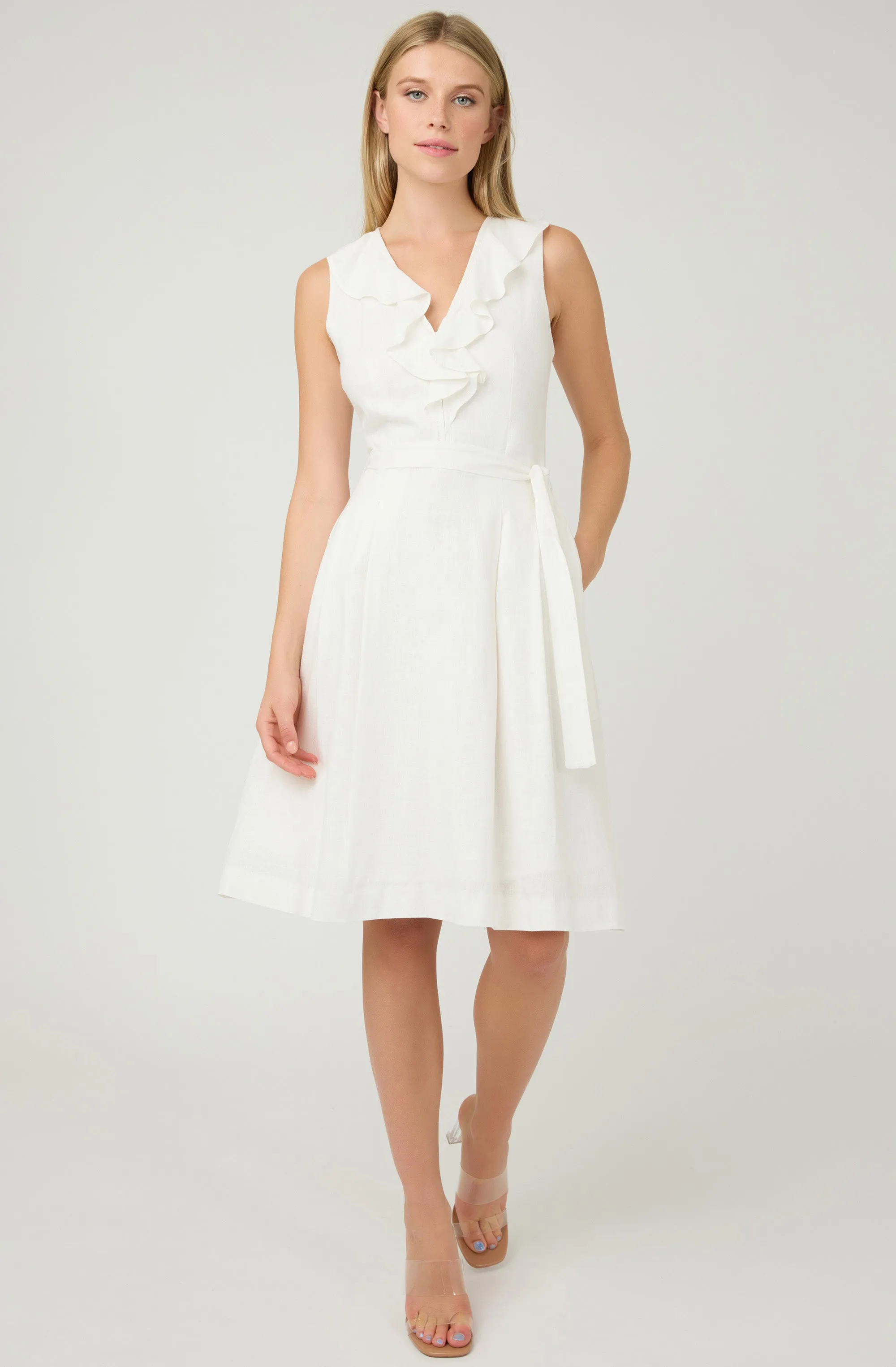 V-neck front Ruffle Dress