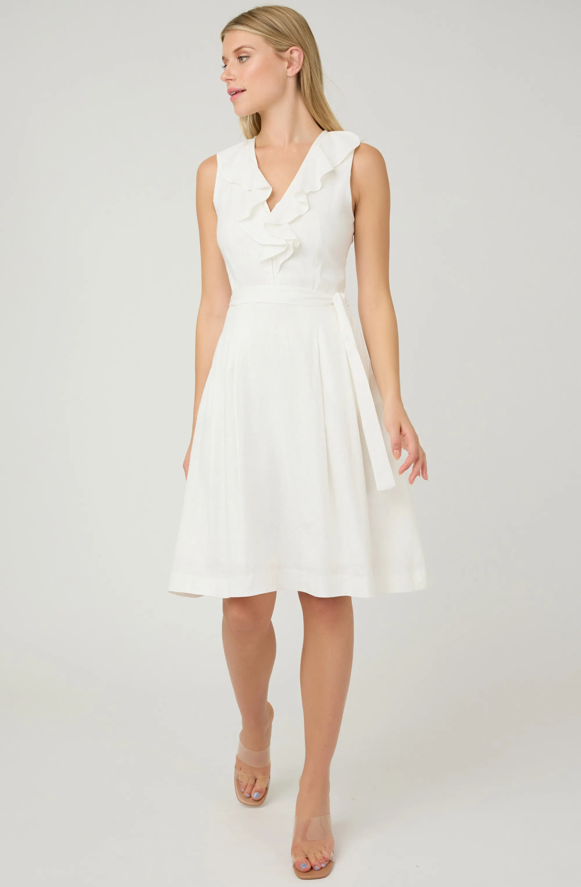 V-neck front Ruffle Dress