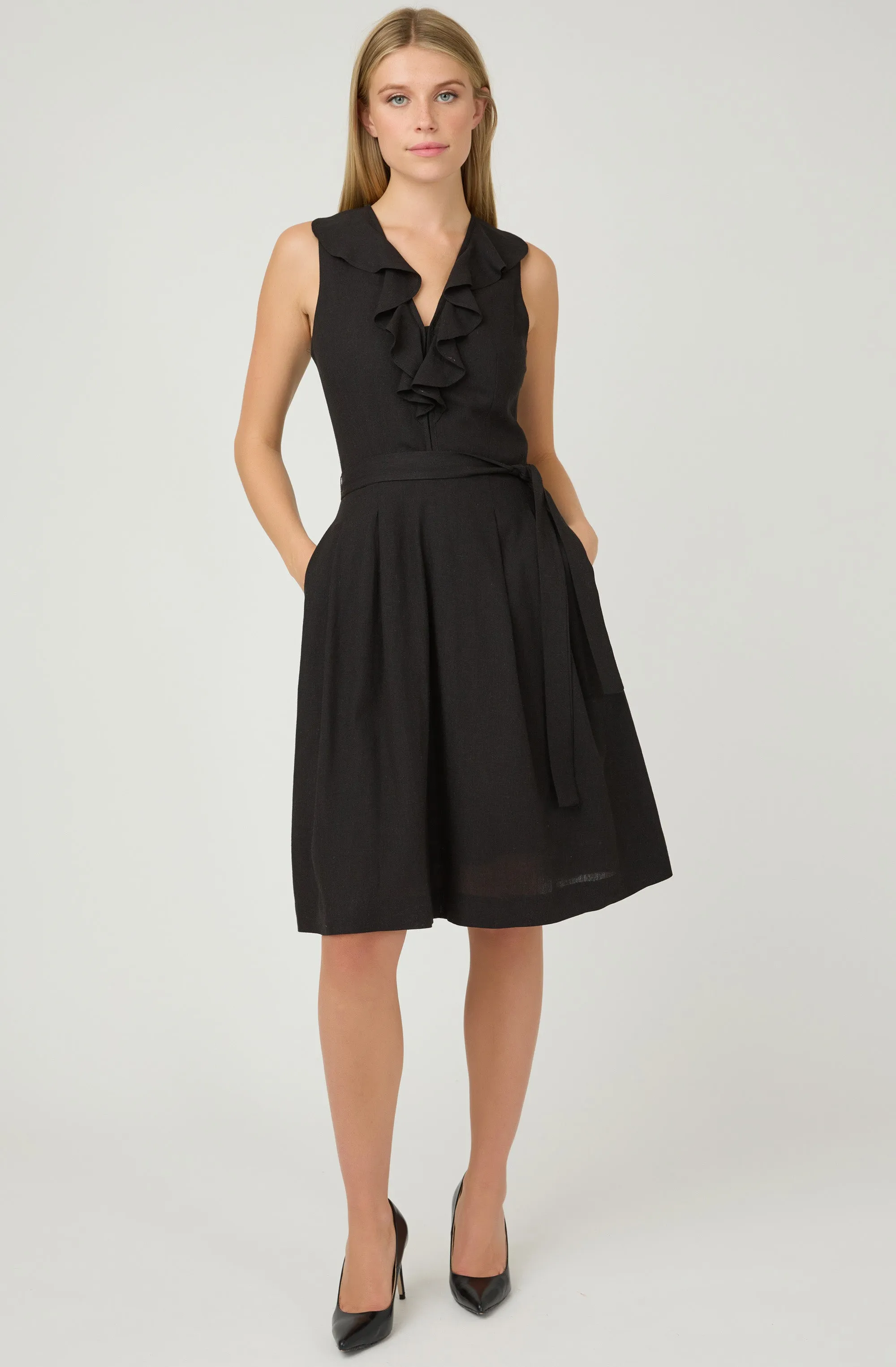 V-neck front Ruffle Dress