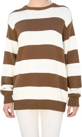 Women 90s Striped Knit Sweater Y2k Long Sleeve Oversized Pullover Sweaters Streetwear Fall Winter Knitwear