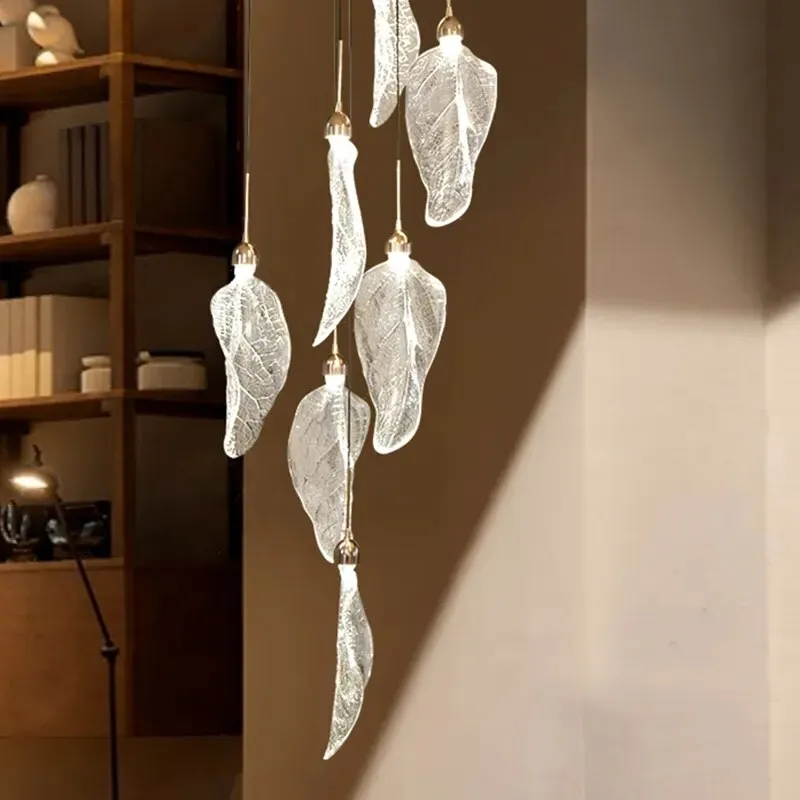 YLK Crystal Leaf Modern LED chandelier