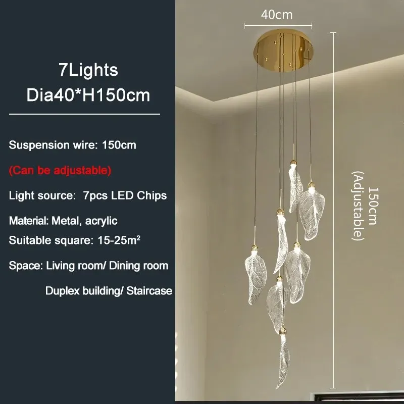 YLK Crystal Leaf Modern LED chandelier