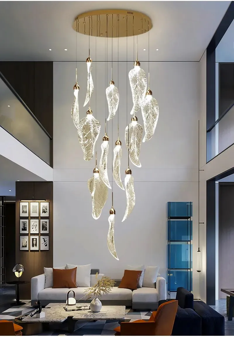 YLK Crystal Leaf Modern LED chandelier