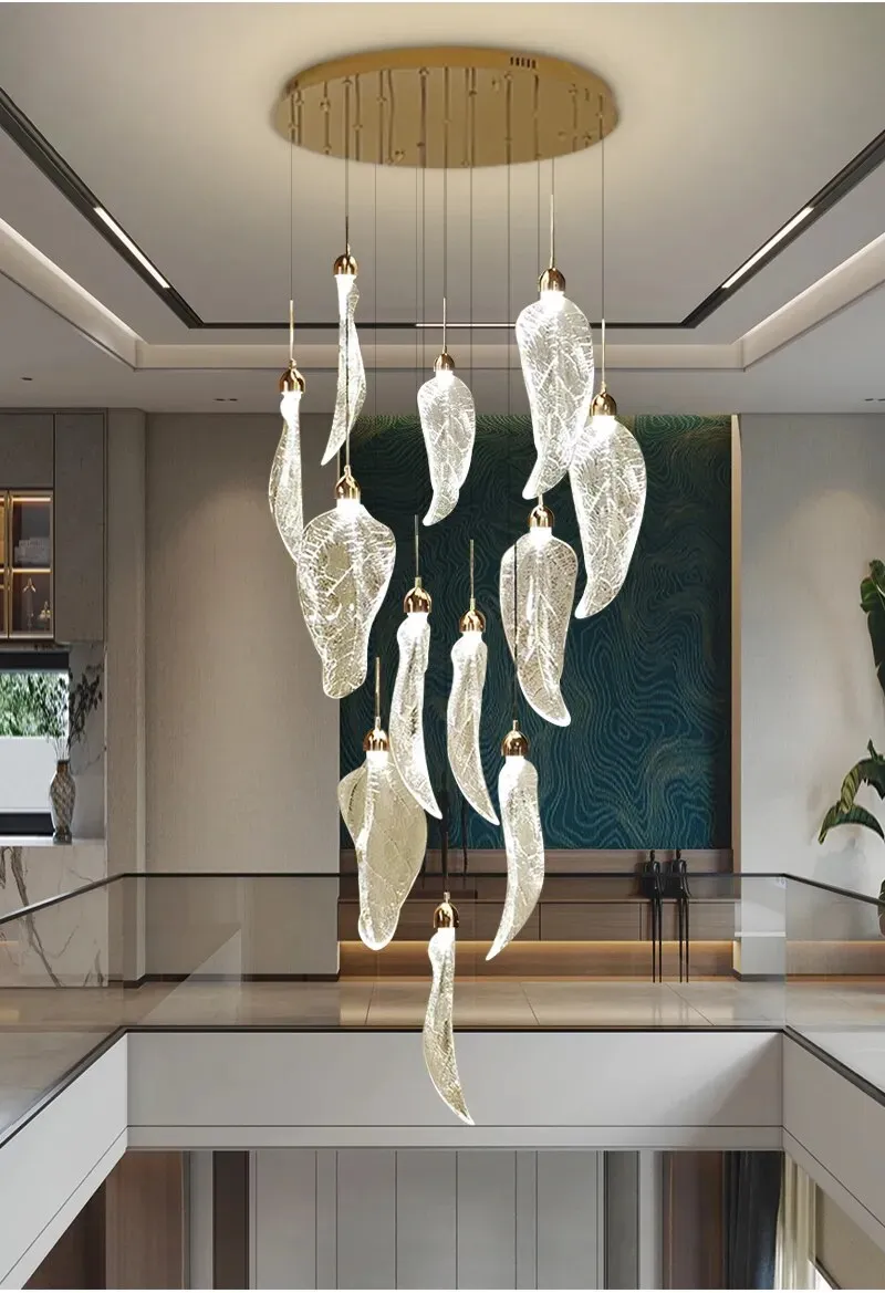YLK Crystal Leaf Modern LED chandelier
