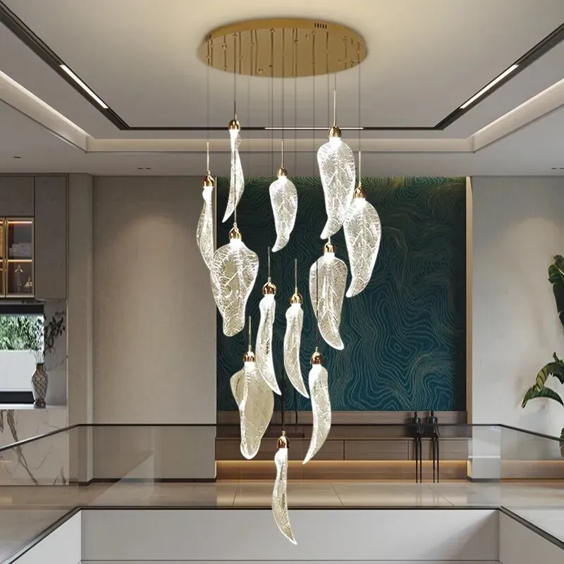 YLK Crystal Leaf Modern LED chandelier