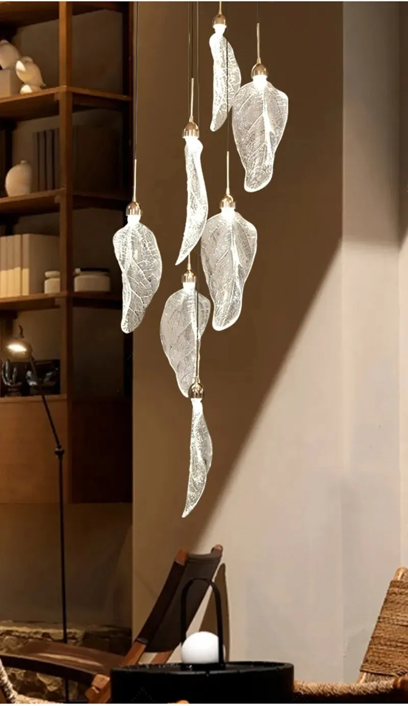 YLK Crystal Leaf Modern LED chandelier