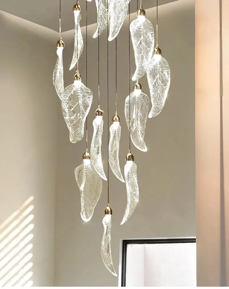 YLK Crystal Leaf Modern LED chandelier