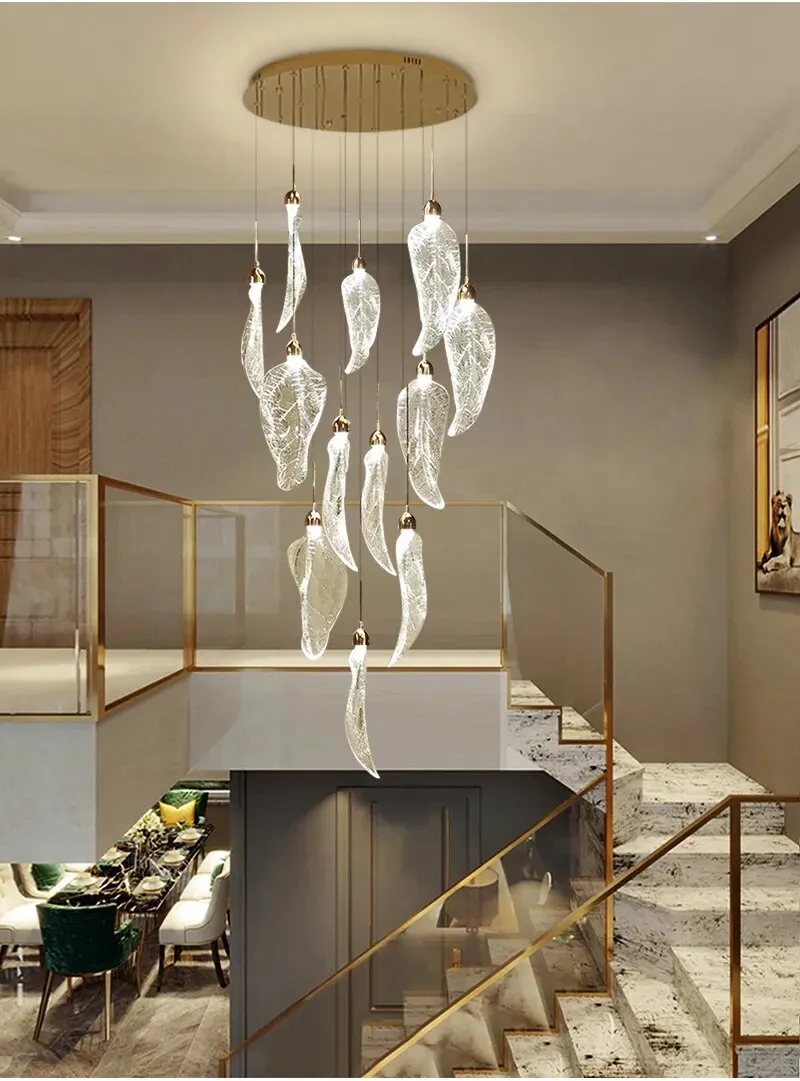 YLK Crystal Leaf Modern LED chandelier
